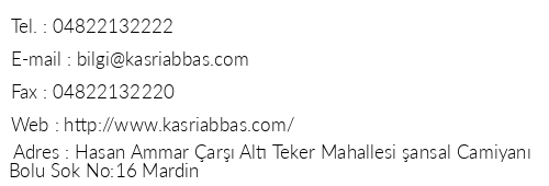 Kasr- Abbas Hotel telefon numaralar, faks, e-mail, posta adresi ve iletiim bilgileri